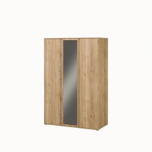 Drehtürenschrank >LISSON< in Mauvella Eiche Dekor - 129,5x193,7x60,2cm (BxHxT)