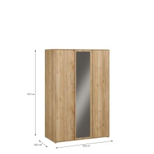 Drehtürenschrank >LISSON< in Mauvella Eiche Dekor - 129,5x193,7x60,2cm (BxHxT)