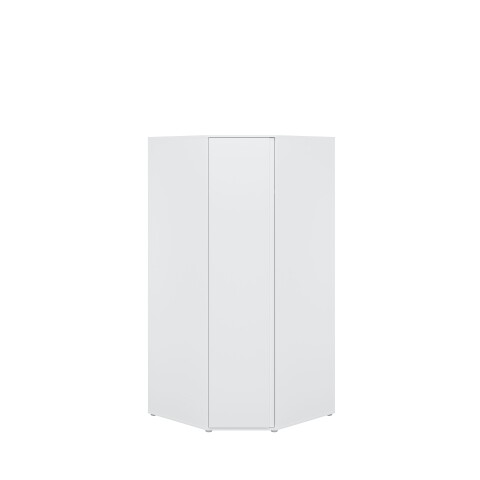 Eckkleiderschrank >LISSON< in Weiss - 92,2x193,7x92,2cm (BxHxT)