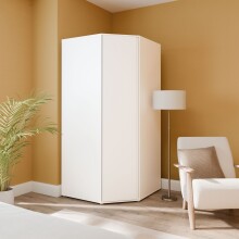 Eckkleiderschrank >LISSON< in Weiss - 92,2x193,7x92,2cm (BxHxT)
