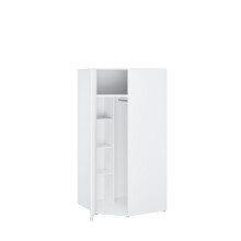 Eckkleiderschrank >LISSON< in Weiss - 92,2x193,7x92,2cm (BxHxT)