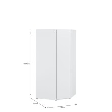 Eckkleiderschrank >LISSON< in Weiss - 92,2x193,7x92,2cm (BxHxT)