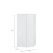 Eckkleiderschrank >LISSON< in Weiss - 92,2x193,7x92,2cm (BxHxT)