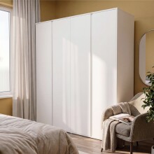 Drehtürenschrank >LISSON< 3 Schubladen, in Weiss - 169,1x193,7x60,2cm (BxHxT)
