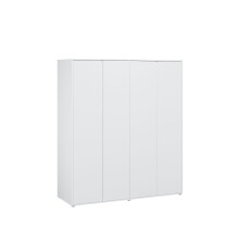 Drehtürenschrank >LISSON< 3 Schubladen, in Weiss - 169,1x193,7x60,2cm (BxHxT)