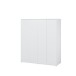 Drehtürenschrank >LISSON< 3 Schubladen, in Weiss - 169,1x193,7x60,2cm (BxHxT)