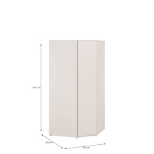 Eckkleiderschrank >LISSON< in Sand - 92,2x193,7x92,2cm (BxHxT)