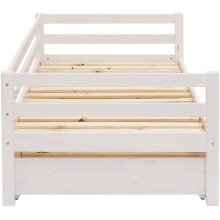 Bett >Athen< inkl. Lattenrost, Weiß, Kiefer massiv - 208x60x98cm (BxHxT)