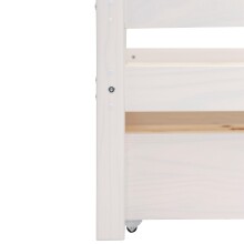 Bett >Athen< inkl. Lattenrost, Weiß, Kiefer massiv - 208x60x98cm (BxHxT)