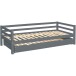 Bett >Athen< inkl. Lattenrost, Grau, Kiefer massiv - 208x60x98cm (BxHxT)