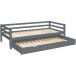 Bett >Athen< inkl. Lattenrost, Grau, Kiefer massiv - 208x60x98cm (BxHxT)