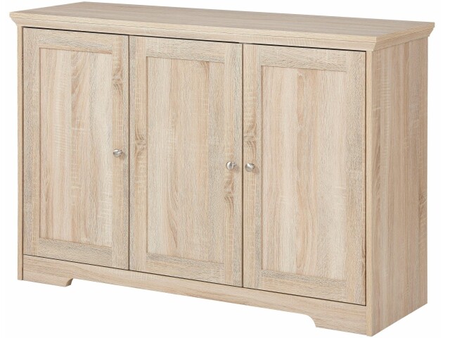 Sideboard >Nantes< 3 Türen, 4 Fächer, Eiche Dekor - 118x80x39cm (BxHxT)