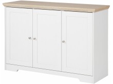 Sideboard >Nantes< in Weiß / Eiche Dekor -...