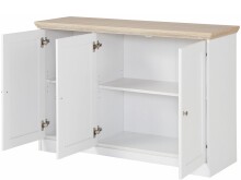 Sideboard >Nantes< in Weiß / Eiche Dekor - 118x80x39cm (BxHxT)