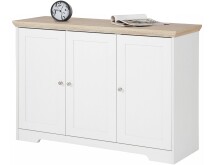 Sideboard >Nantes< in Weiß / Eiche Dekor - 118x80x39cm (BxHxT)