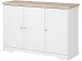 Sideboard >Nantes< in Weiß / Eiche Dekor - 118x80x39cm (BxHxT)