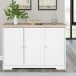Sideboard >Nantes< in Weiß / Eiche Dekor - 118x80x39cm (BxHxT)