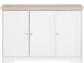 Sideboard >Nantes< in Weiß / Eiche Dekor - 118x80x39cm (BxHxT)