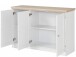 Sideboard >Nantes< in Weiß / Eiche Dekor - 118x80x39cm (BxHxT)