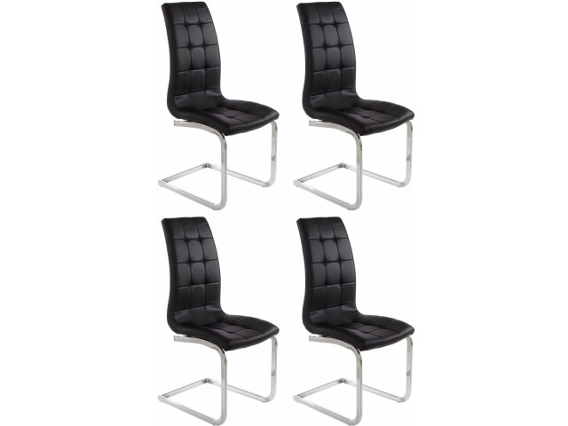 Freischwinger >Lyon< (4er-Set) in Schwarz, PU - 52x101x54cm (BxHxT)