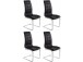 Freischwinger >Lyon< (4er-Set) in Schwarz, PU - 52x101x54cm (BxHxT)