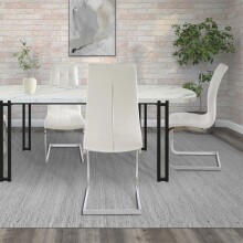 Freischwinger >Lyon< (4er-Set) in Weiß, PU - 52x101x54cm (BxHxT)