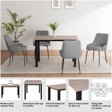 Esstisch >Duisburg< in Eicher Dekor braun, MDF - 120x76x80cm (BxHxT)