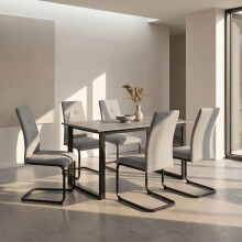 Esstisch >Luxembourg< in Beton Dekor grau, MDF -...