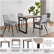 Esstisch >Luxembourg< in Eiche Dekor braun, MDF - 120x76x80cm (BxHxT)