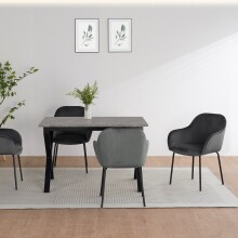 Esstisch >Istanbul< in Beton Dekor grau, MDF - 120x76x80cm (BxHxT)