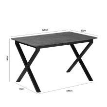 Esstisch >Istanbul< in Beton Dekor grau, MDF - 120x76x80cm (BxHxT)