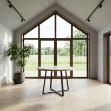 Esstisch >Antwerpen< in Eiche Dekor natur, MDF/Metall - 76x100cm (HxD)