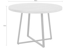 Esstisch >Antwerpen< in Eiche Dekor natur, MDF/Metall - 76x100cm (HxD)