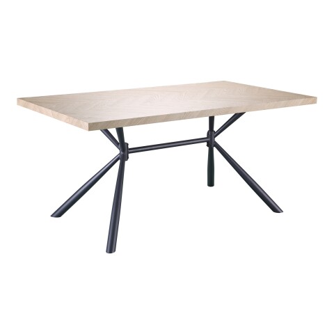 Esstisch >Lisboa< in Eiche Dekor , MDF/Metall - 160x76x90cm (BxHxT)