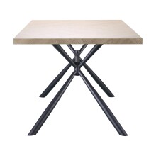 Esstisch >Lisboa< in Eiche Dekor , MDF/Metall - 160x76x90cm (BxHxT)