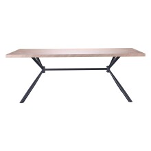 Esstisch >Lisboa< in Eiche Dekor, MDF/Metall - 200x76x100cm (BxHxT)