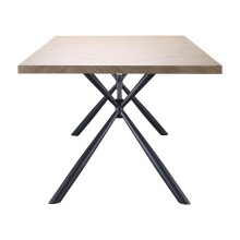 Esstisch >Lisboa< in Eiche Dekor, MDF/Metall - 200x76x100cm (BxHxT)