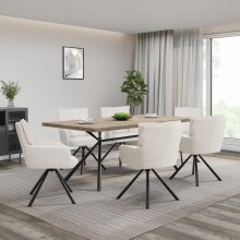 Esstisch >Lisboa< in Eiche Dekor, MDF/Metall - 200x76x100cm (BxHxT)