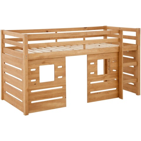 Hochbett >Athen< in Natur, Kiefer - 208x111x103cm (BxHxT)