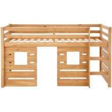 Hochbett >Athen< in Natur, Kiefer - 208x111x103cm (BxHxT)