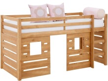 Hochbett >Athen< in Natur, Kiefer - 208x111x103cm (BxHxT)