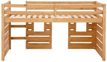 Hochbett >Athen< in Natur, Kiefer - 208x111x103cm (BxHxT)