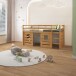 Hochbett >Athen< in Natur, Kiefer - 208x111x103cm (BxHxT)