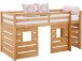 Hochbett >Athen< in Natur, Kiefer - 208x111x103cm (BxHxT)