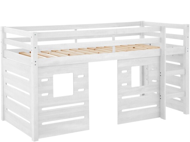 Hochbett >Athen< in Weiß, Kiefer - 208x111x103cm (BxHxT)
