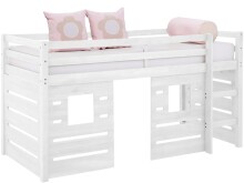 Hochbett >Athen< in Weiß, Kiefer - 208x111x103cm (BxHxT)