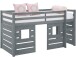 Hochbett >Athen< in Grau, Kiefer - 208x111x103cm (BxHxT)