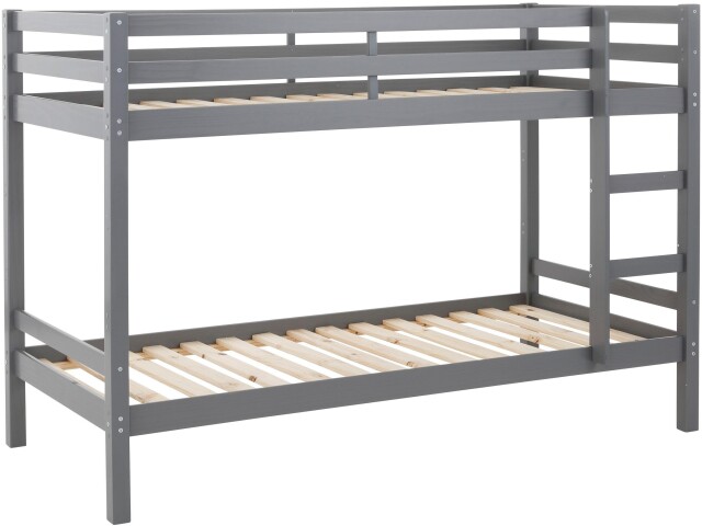 Etagenbett >Athen< inkl. Lattenrost, Kiefer grau - 208x143x103cm (BxHxT)