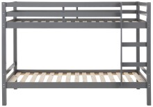 Etagenbett >Athen< inkl. Lattenrost, Kiefer grau - 208x143x103cm (BxHxT)