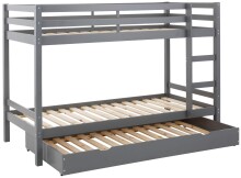 Etagenbett >Athen< inkl. Lattenrost, Kiefer grau - 208x143x103cm (BxHxT)